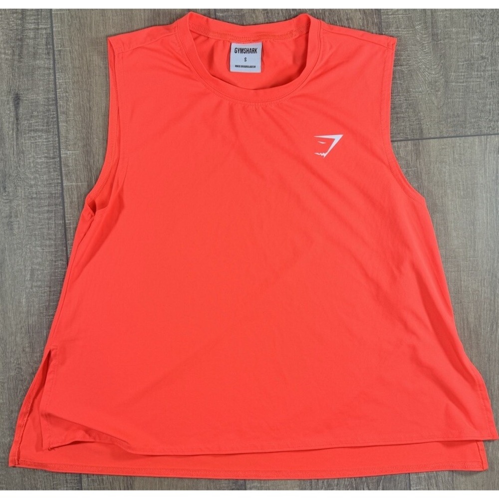 Gymshark Women's Size Small Orange Side Slit Training Midi Tank VGC GLVT4423